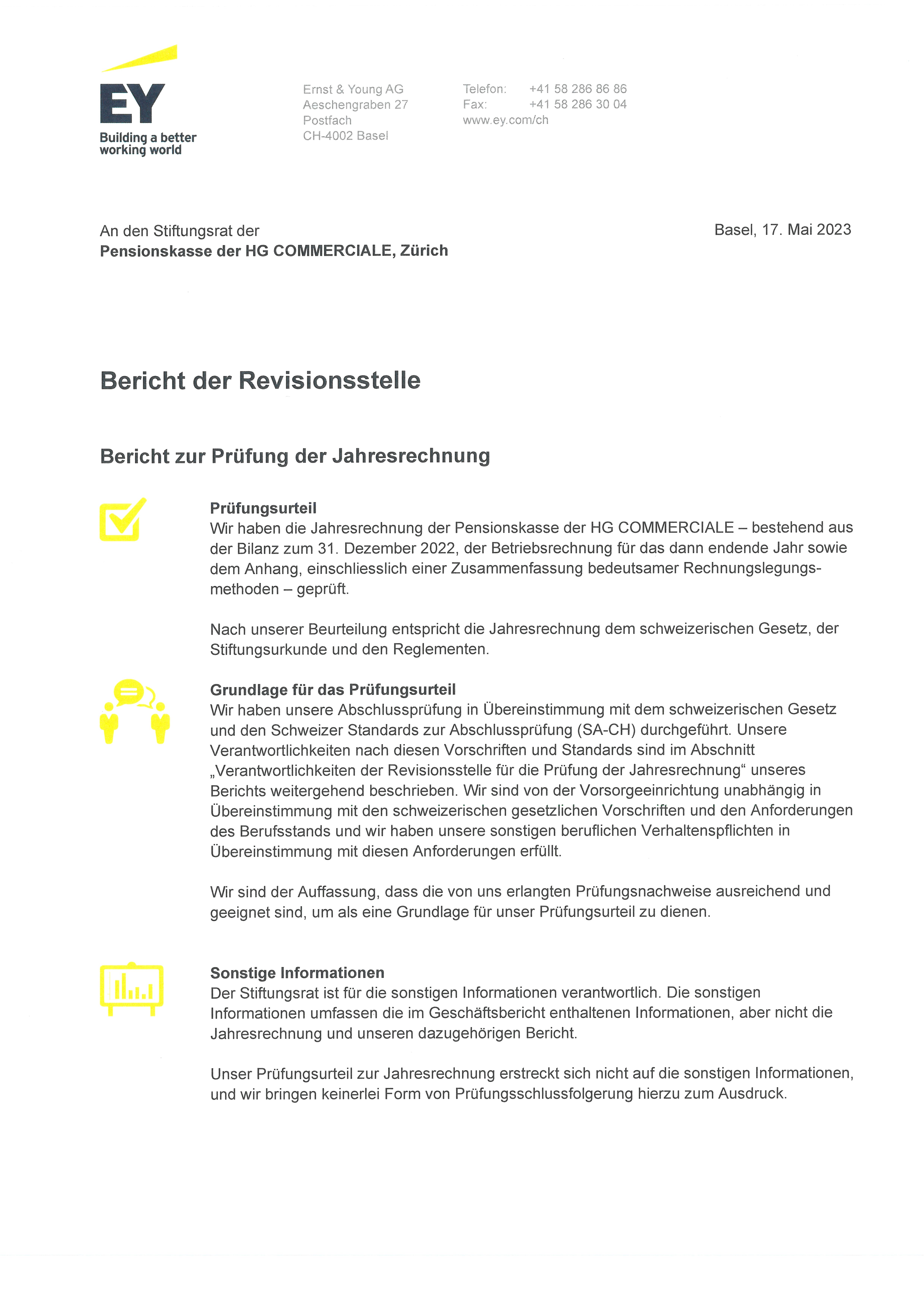 1 Seiten Aus 22 PK HGC Revisionsbericht 17.05.2023 Für Online Geschäftsbericht